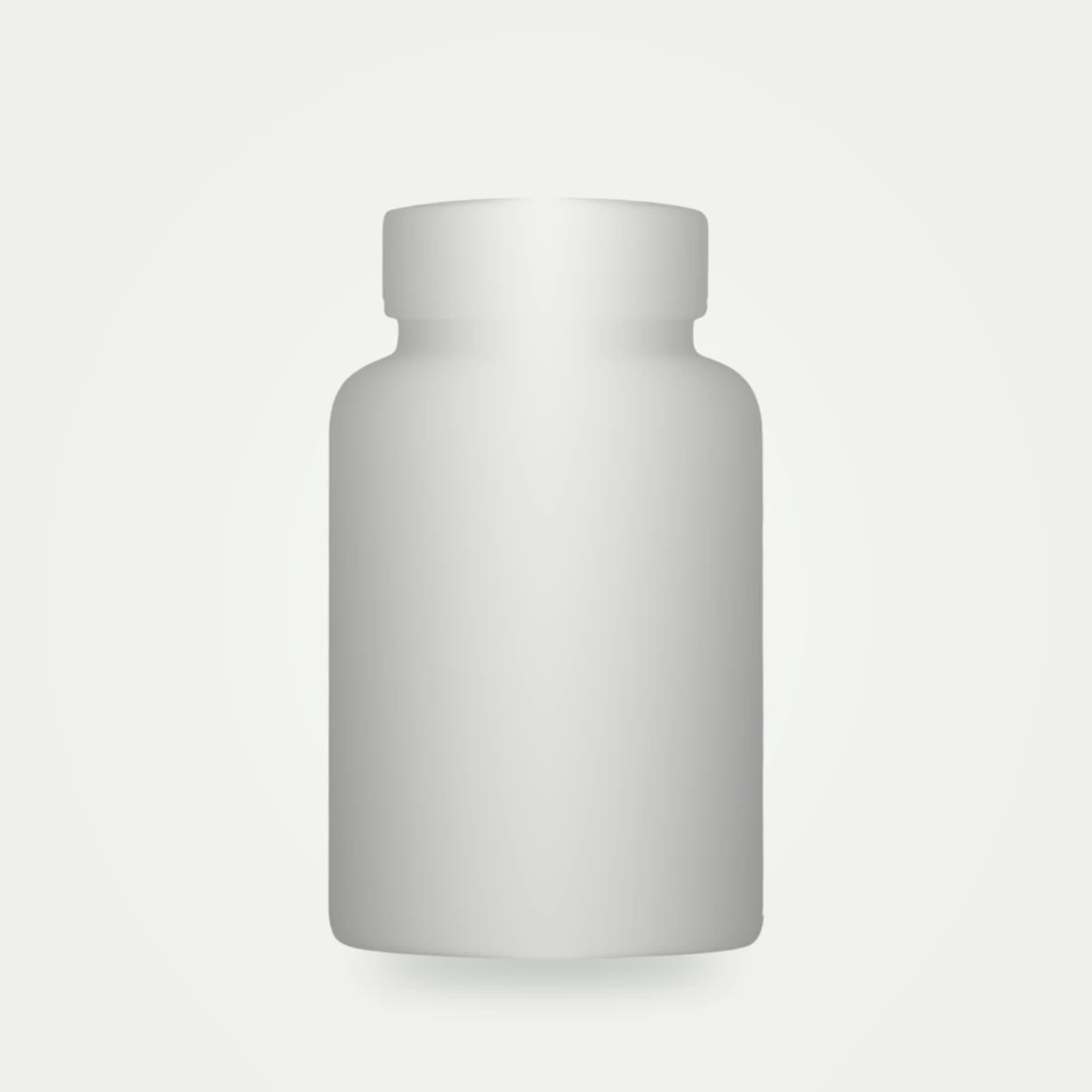 Frasco ZENMIMO ainda sem rótulo, representando um produto em desenvolvimento